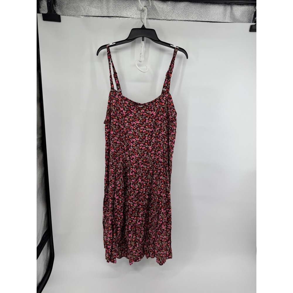 Old Navy Women 3X Floral Cami Mini Dress Pink Burgundy Ditsy Print Rayon 1166